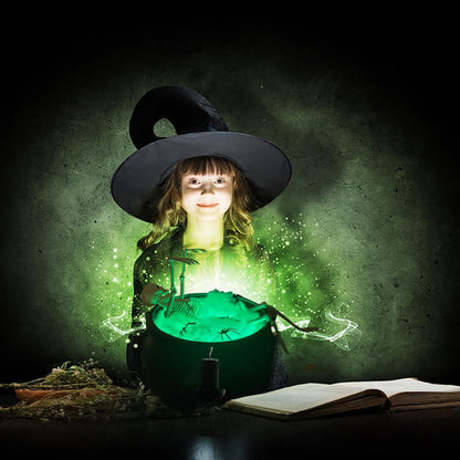 Indoor & Outdoor Halloween Decorations, Witches Cauldron Set with Skeleton - Wei